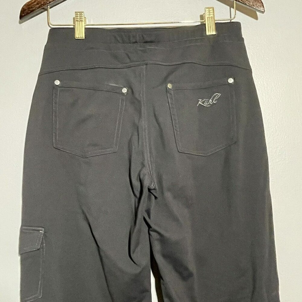 Kuhl Mova Cargo Pants Hiking Yoga Straight Women Size 6 Short Black Pocket Tie - Picture 4 of 12